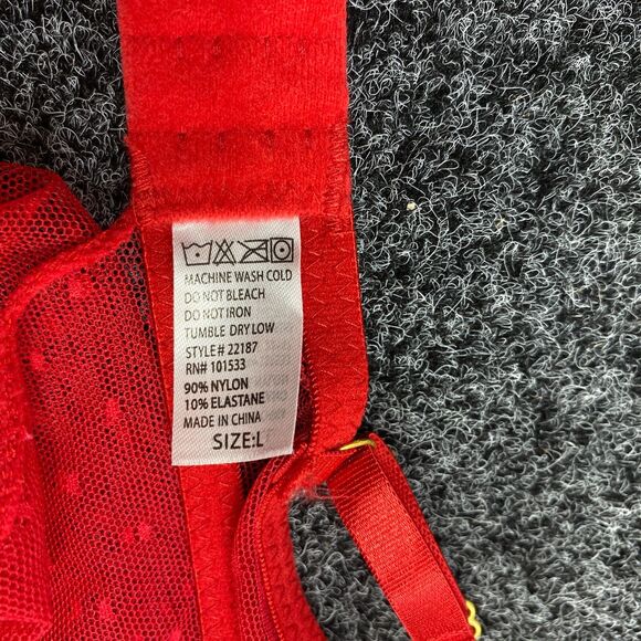 Sexy Lingerie Lace Mesh Teddy Bustier Bodysuit Fandango Red Piece Size Large - Picture 7 of 7